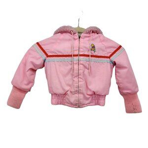 Vintage Disney Girls 3T Jacket Winnie The Pooh Sears Pink Hooded Insulated Pink